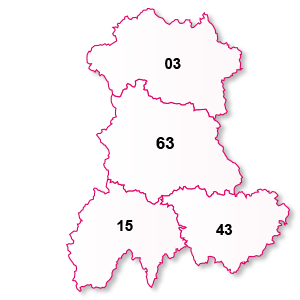 carte de la région Auvergne