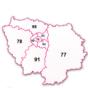 carte de la région Ile de France