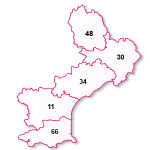 carte de la région Languedoc-Roussillon