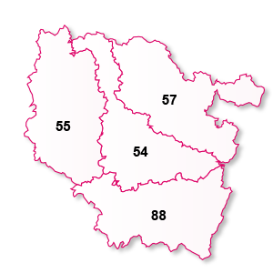 carte de la région Lorraine