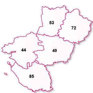 carte de la région Pays de la Loire