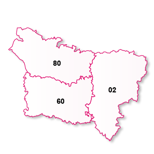 carte de la région Picardie