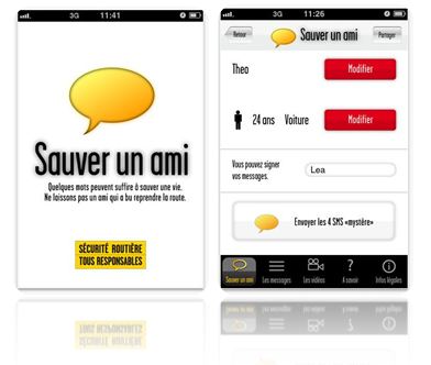 application smartphone - sauver un ami