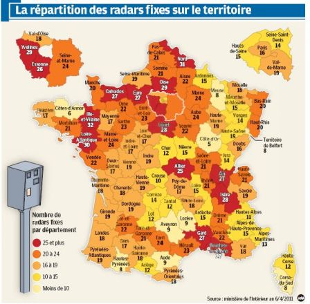 carte des radars fixes