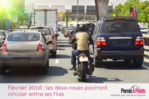 Février 2016 : les deux-roues pourront circuler entre les files