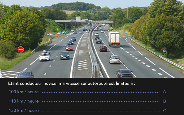 Vitesse d'un conducteur novice sur autoroute 