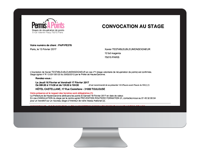 Recevez votre convocation